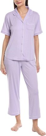 Flora Nikrooz 2pc Knit Notch Collar Capri Pajama Set
