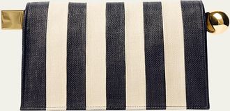 Jacquemus The Rond Carr&eacute; Stripe Clutch