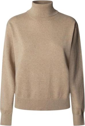 Pepe Jeans London Beige Coltrui Coraline Rolled - Dames - Coltruien - Beige - L - Tweed - Truien & Vesten