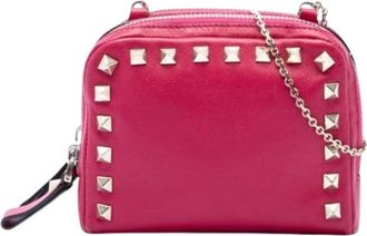 Valentino Tweedehands leren schoudertassen - Dames - Vintage Schoudertas - Roze - ONE Size - Vintage