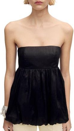 Mango Strapless Bubble Top in Black at Nordstrom Rack, Size Small
