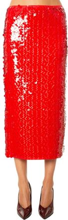 Isabelle Blanche Gonna Midi con Paillettes - - Skirts - Donna - Rosso - M