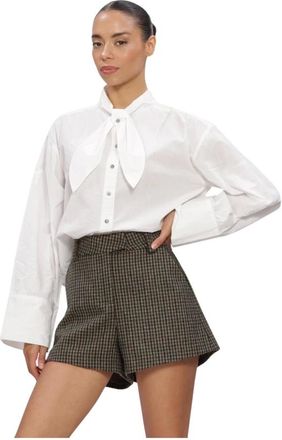 Ruby Tuesday Overhemden, Dames, Wit, L, Leer, Dames Blouses Karmel Poplin Shirt With Bow Collar
