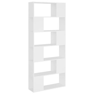 Berkfield Home Book Cabinet Room Divider White 80x24x186 cm Engineered Wood | Size: 80 x 24 x 186 cm