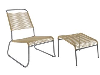 Schubiger M&ouml;bel Spaghetti-Kufen-Lounger-Hochlehner + Hocker S&auml;ntis