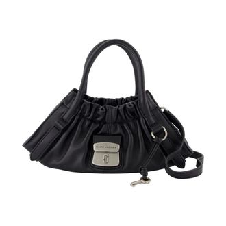 Marc Jacobs Handbags, female, Black, Size: ONE SIZE Black Leather Satchel Shoulder Bag