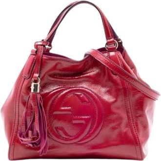 Gucci Pre-owned Handbags, female, Red, Size: ONE SIZE Pre-owned Patent Leather Satchel
