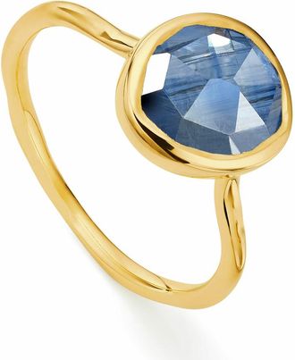 Monica Vinader Gold MV Siren Gemstone Ring Kyanite