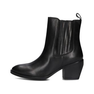 Notre-V Schoenen, Dames, Zwart, 38 EU, Leer, Cowboy Enkellaarsjes