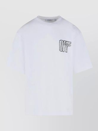 Off-white motion arrow cotton crew neck t-shirt
