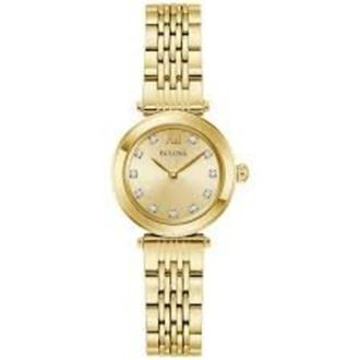 Bulova Champagne Quartz Gold Dial Ladies Watch 97P176