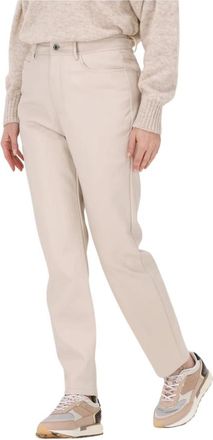 Simple Lena Beige Straight Leg Jeans - Dames - Slim Fit Jeans - Beige - S - Jeans