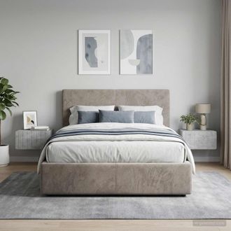 vidaXL Vidaxl Mobiletto Da Notte A Muro 2 Pz Grigio Cemento 49 X 34,5 X 24 Cm