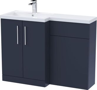 Nuie Nuie Arno LH Combination Unit with L-Shape Basin 1100mm Wide - Midnight Blue