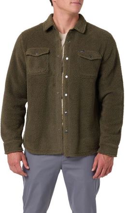 O'Neill Glacier Solid Superfleece Snap-Up Overshirt in Army at Nordstrom, Size Xx-Large