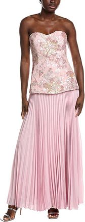 Badgley Mischka Bead Pleated Combo Gown