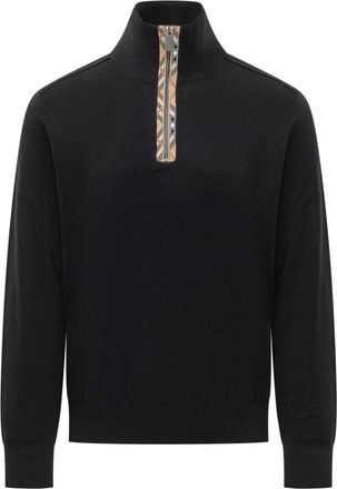 Burberry Black Mock Collar Sweater