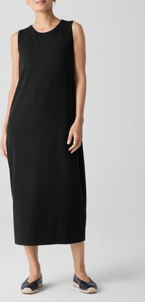 Eileen Fisher Jersey Shift Midi Dress in Black at Nordstrom, Size Xx-Small
