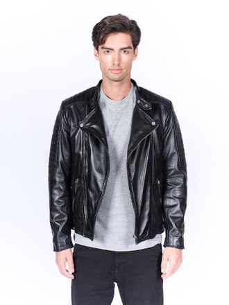 Freaky Nation Lederjacke FREAKY NATION Crossover-FN, Herren, Gr. 4XL, schwarz, Oberstoff: 100% Leder; Futter: 100% Baumwolle, k&ouml;rpernah, Jacken Lederjacke