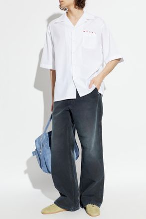 Marni Shirt With Logo, Mens, White