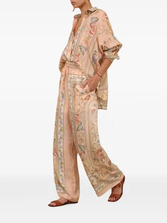 Zimmermann Floral-Print Silk Shirt - Blush
