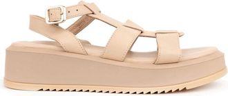 Sergio Moretti Casual Open Sandalen - Dames - Sleehakken - Beige - 37 EU - Leer - Schoenen