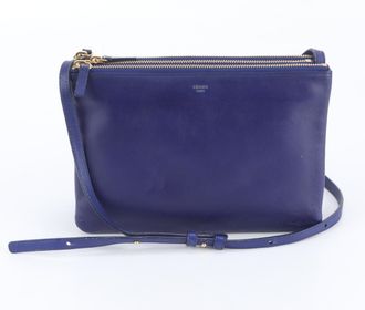 Celine Navy Leather Handbag Shoulder Bag Tote Bag (Pre-Owned)