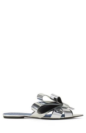 Lanvin Cadeau Mule Flats In Metallic Leather in Silver at Nordstrom, Size 38.5