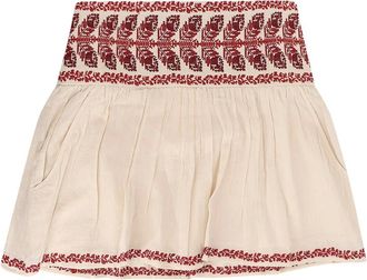 Isabel Marant Short Skirts, female, Beige, Size: XS Summer Embroide Skirt