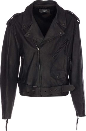 Balmain Cowskin Biker Jacket