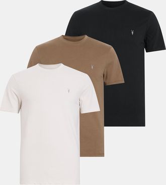 AllSaints Mens Cotton Brace Brushed Cotton T-Shirts 3 Pack, Size: XS