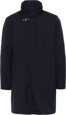 Fay Gancini-buckle coat - men - Polyester/Viscose/Polyamide/Polyester - XXXL - Blue