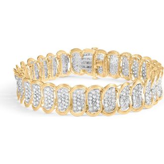 House of Brilliance 10k Yellow Gold 5.00 Cttw Diamond Oval Banded Link Bracelet Inches at Nordstrom