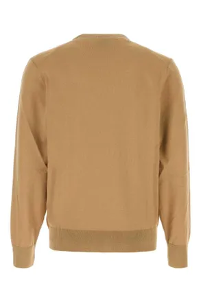 HUGO BOSS Virgin Wool Crew Neck Sweater - Beige