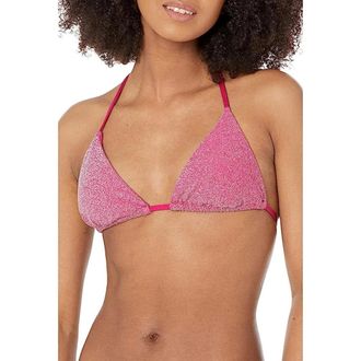 Trina Turk Cosmos Triangle Bikini Top Womens Pink Stretch Swimwear FROG824