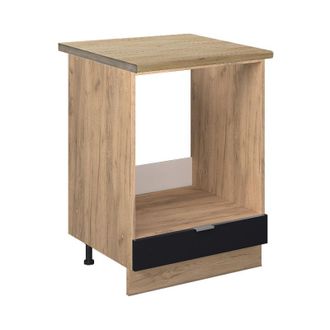 Vicco Armario Para Horno Empotrado Fame-line, Rayas Negras, 60 Cm, Et Roble