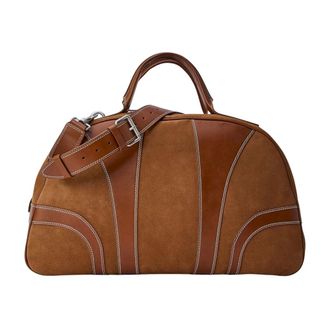 Dries Van Noten Su&egrave;de Duffle Bag - Heren - Tassen - Bruin - Maat: ONE Size Su&egrave;de