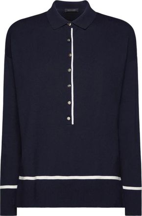 Elena Miro Gebreide Top - Dames - Polos - Blauw - L - Tops
