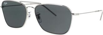 Ray-Ban Accessoires, unisex, Geel, 55 MM, Innovatieve Unisex Zonnebril Caravan Gunmetal Grey