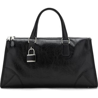 Mango Faux Leather Satchel in Black at Nordstrom Rack