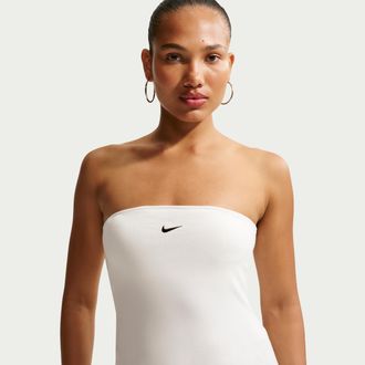 Nike Womens Nike Sportswear Tight Tube Top in White | IR1643-133