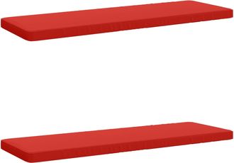 vidaXL Cojines Para Banco De 2 Piezas Vught 2 Uds. 100% Poli&eacute;ster Rojo Vidaxl