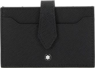 Montblanc Zwarte leren creditcardhouder met textuur - Heren - Portefeuilles - Zwart - ONE Size - Accessoires