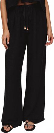 Bella Dahl Beaded Drawstring Beach Pant In Black