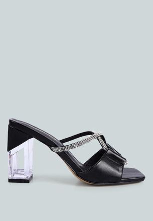 London Rag fineapple rhinestone embellished clear sandals