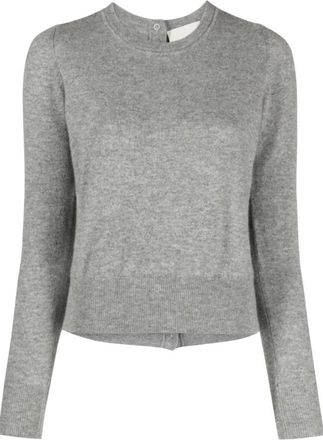 Isabel Marant Trui met ronde hals - Dames - Ronde hals truien - Grijs - XS - Kasjmier - Truien & Vesten