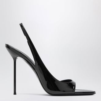 PARIS TEXAS Sandalo slingback nero in vernice