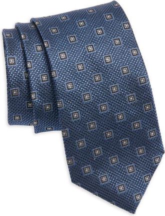 Nordstrom Neat Silk Tie in Navy at Nordstrom