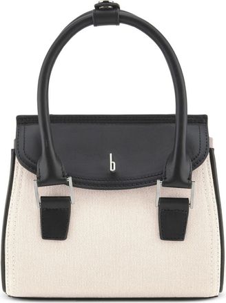 Behno Mini Coco Canvas & Leather Satchel in Sand/Black at Nordstrom