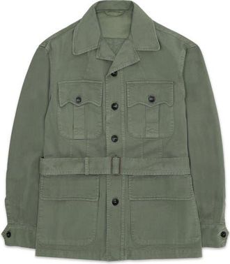 Fortela Clint Cotton Sahariana Jacket in Green at Nordstrom, Size 54 Eu